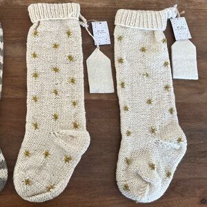 West Elm Holiday Stockings Set of 2
Ivory with embroidered golden stars